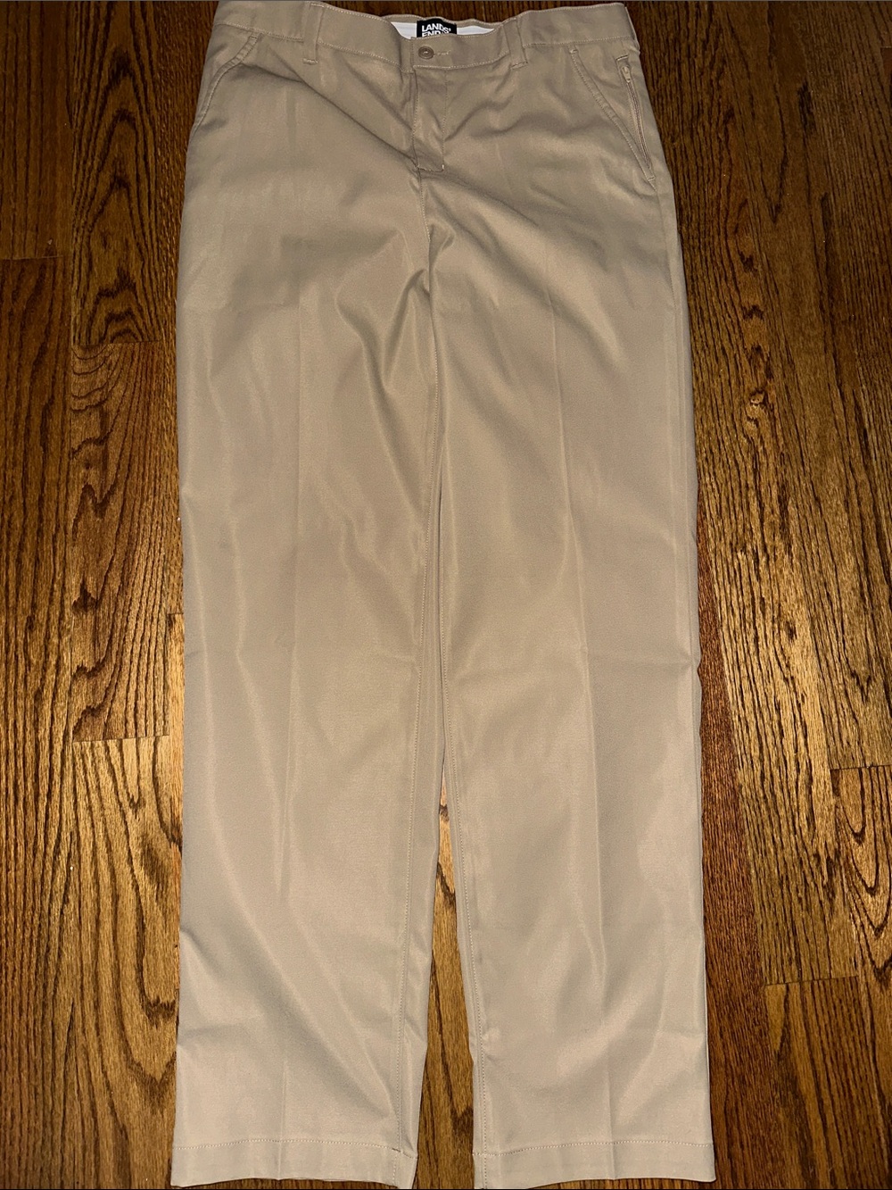 Lands’ End school uniform Iron knee active performance Khaki Straight Leg Pants